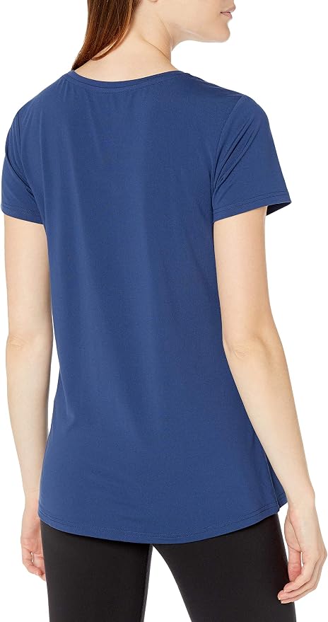 Amazon Essentials Women's Active Quick Dry Tech Stretch Short-Sleeve V-Neck T-Shirt (Available in Plus Size), Pack of 2