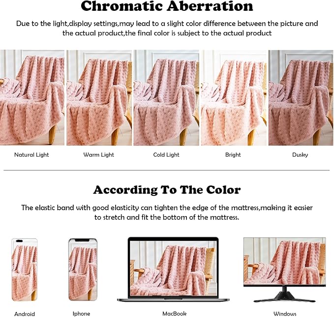 NEWCOSPLAY 3D Waffle Checkered Flannel Throw Blanket, Pink, 50"x70" | Super Soft Cute Lightweight Decorative Premium Silky Fleece Blanket for Couch Sofa Bed, Gift for Women Men, All Season Use