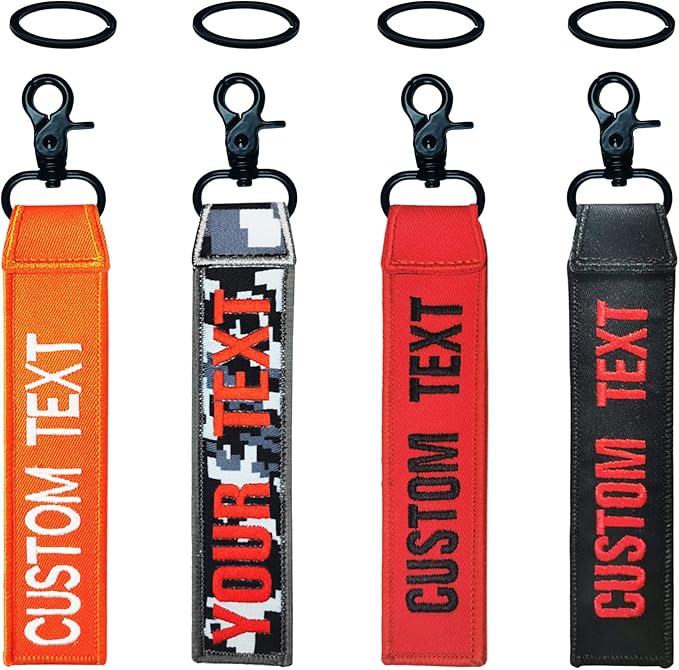 Custom Luggage Tags, Custom Personalized Luggage tag Name, Embroidery Key Ring Accessories for Car, Luggage, Crate,Gear