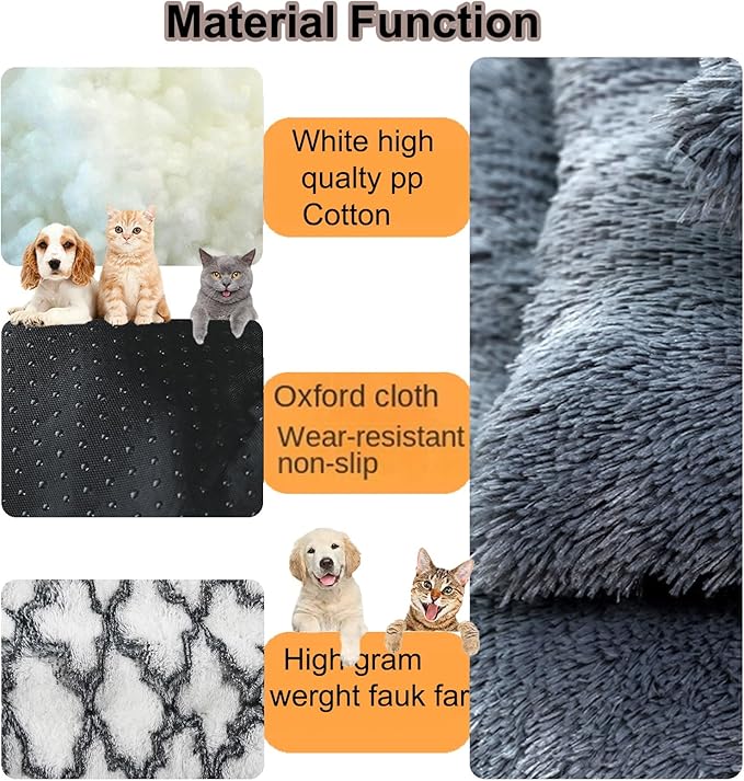 Dog Crate Mat, Dog Bed for Large Dogs, Comfy Fluffy Kennel Pad Anti-Slip for Dog beds & Furniture, Quilted Dog Bed for Pets for Medium/Small Dogs Cats (Color : A 2, Size : 36x25)
