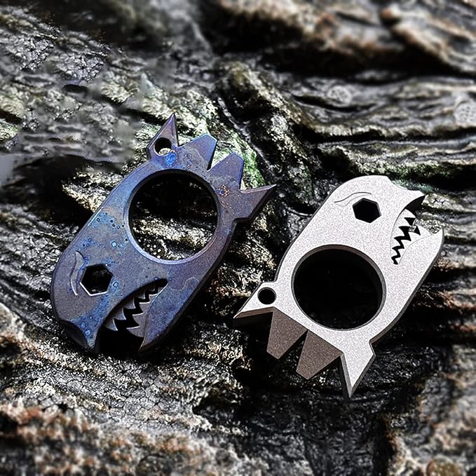 EDC Pry Bar with Bottle Opener Wrench Titanium Prybar Multi Tool, Keychain Multitool Tool, Pocket Crowbar for Outdoor Camping Hiking Fishing (grey)
