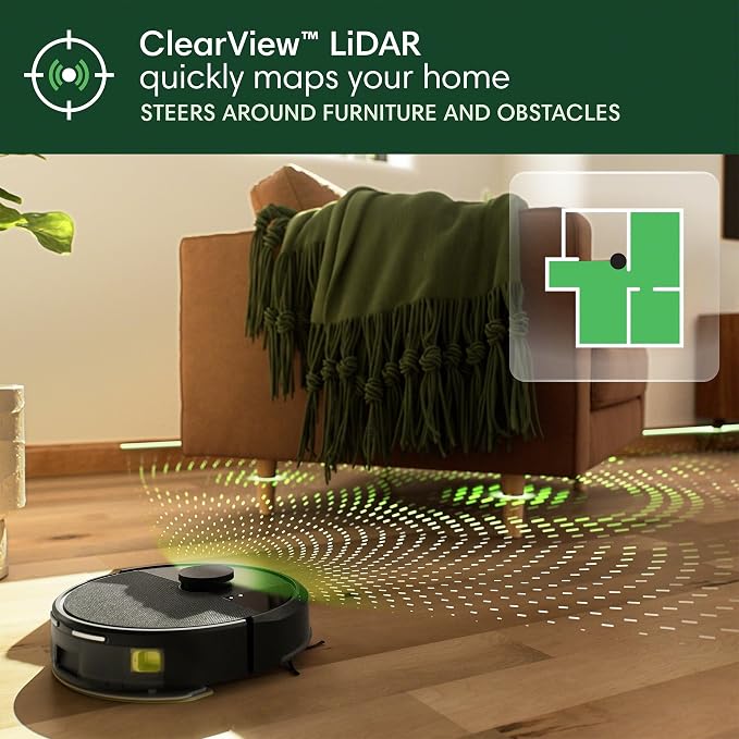 iRobot Roomba 105 Combo Robot Vacuum & Mop - Easy to use, Intense Power-Lifting Suction, LiDAR Navigation, Multiple Cleaning Modes, Avoids Mopping Carpets, Self-Charging | 70x Suction, Clearview Lidar Mapping, Vac and Mop Modes, Carpet-Detect Avoids Rugs