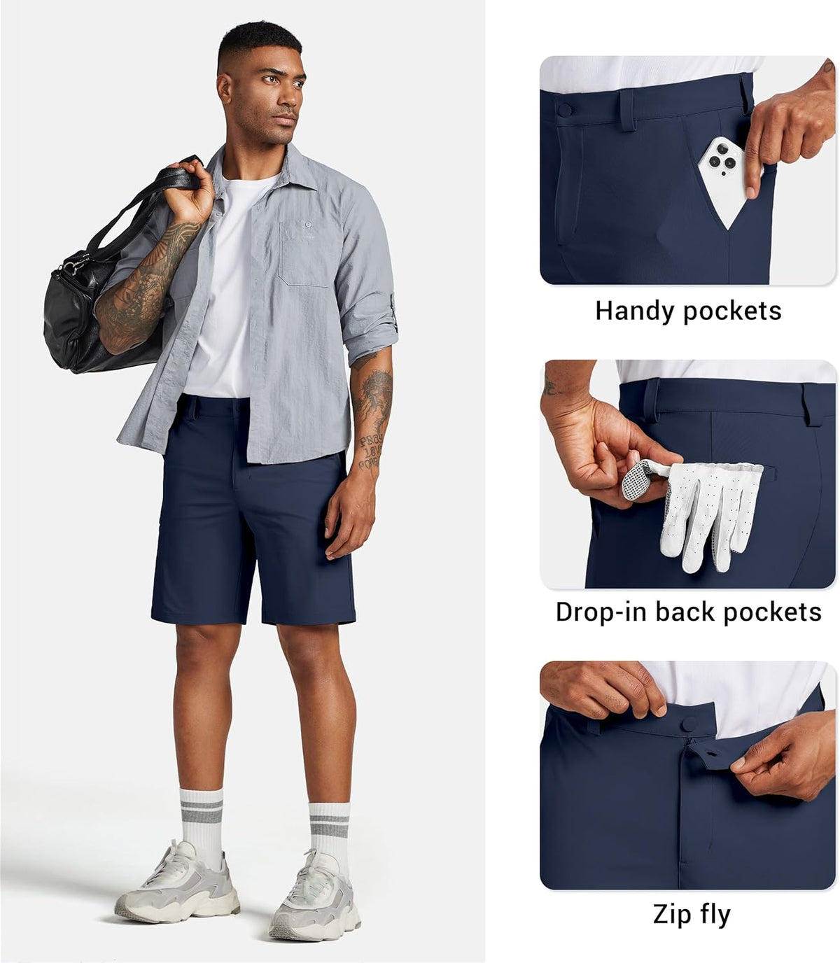 Willit Men's Golf Shorts - Quick Dry Stretch Cargo Design with Pockets | Available in 7", 9", 11" Sizes