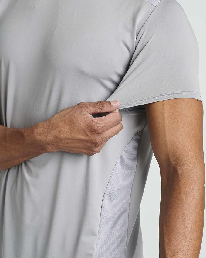 5 Pack Men's Dry Fit Short Sleeve T-Shirt Gym Workout Athletic Running Tee | Cooling, Moisture-Wicking, Crew Neck, Quick-Dry, Breathable, Active, Exercise, Fitness, Basketball, Cycling, Hiking, Tennis