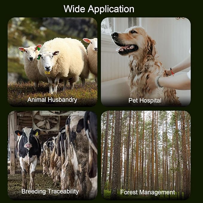 PUSOKEI Pet Microchip Scanner, Rechargeable EMID FDX B Chip Reader, 134.2kHz 125kHz Pet Chip ID Scanner with 500 Storage Capacity and 1.44in TFT Screen, for Animal