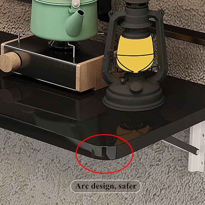 Wall Mounted Folding Table,floating desk for wall,folding wall desks for small spaces,hanging desk for Home Office Computer Workstation,Study Work Bench, Kitchen Dining (black, 39.3"×19.6"(100×50cm))