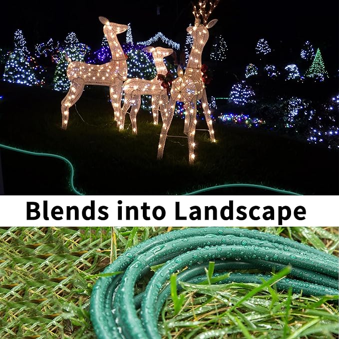 HUANCHAIN Indoor Outdoor Green Extension Cord 10 ft Waterproof, 16/3 Gauge Flexible Cold-Resistant Appliance Extension Cord Outside, 13A 1625W 16AWG SJTW, 3 Prong Electric Cable, ETL