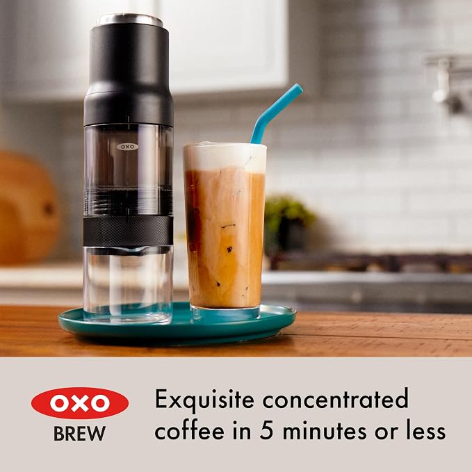 OXO Brew Portable Rapid Coffee Brewer | Reusable Filter, Small, Quick Brew in 5 Minutes or Less, Easy-Clean Carafe, Hot or Cold