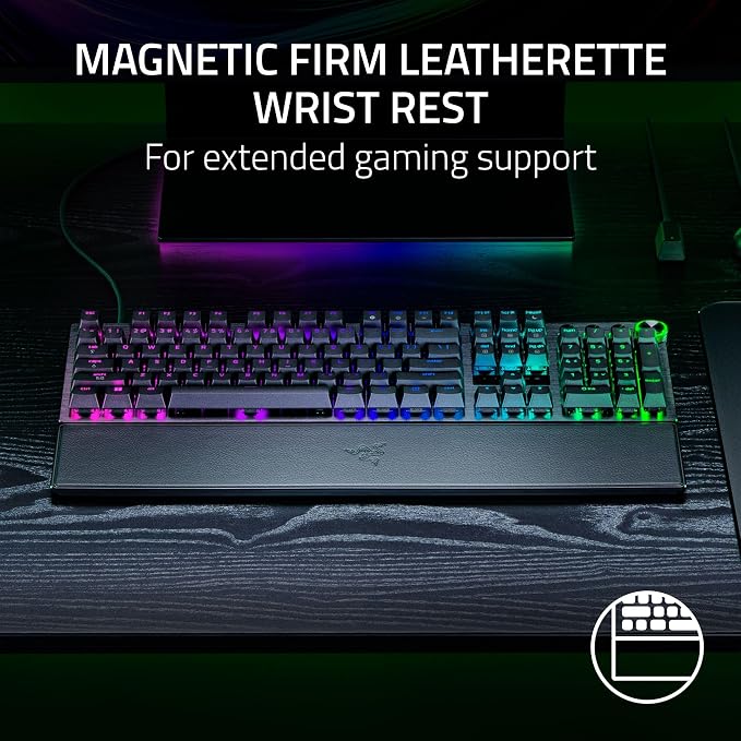 Razer Huntsman V3 Pro 8KHz Esports Gaming Keyboard, Analog Optical, Black | Gen-2 Analog Optical Switches, Rapid Trigger, Adjustable Actuation, Media Controls, PBT Keycaps