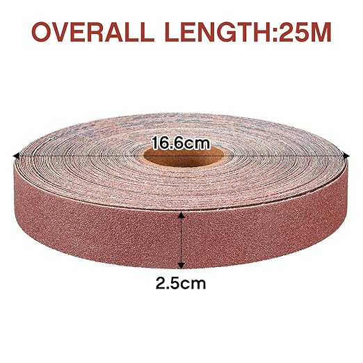Emery Cloth Roll,60 Grit Continuous Sandpaper Roll 1" x 82 Feet Sandpaper Roll for Wood Furniture Finishing Metal Sanding Automotive Polishing
