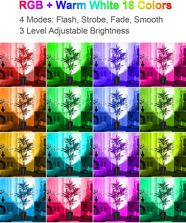 ZUCKEO Indoor Uplighting RGB Floor Can Light LED Spotlight Uplights, 5W Indoor Color Changing Spot Light GU10 Bulb Accent Up Lighting for Plant Corner Christmas, 5.25FT Plug in Cord & Switch, 1 Pack