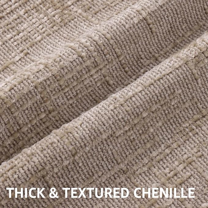 decorUhome Textured Chenille Throw Pillow Covers 12x20 Set of 2 Oatmeal | Fall Modern Farmhouse Soft Cozy Slubby Couch Pillow Cases Boho Decorative Pillow Cases for Bed Sofa Living Room Home Decor