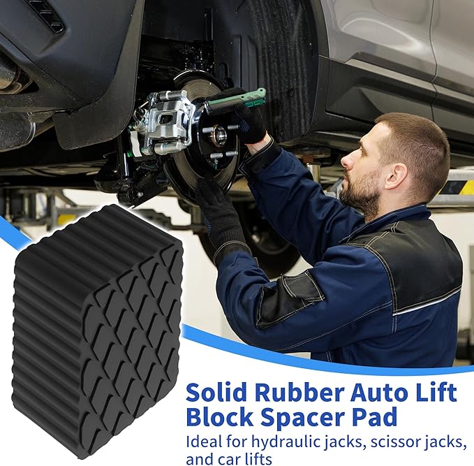 Car Jack Pads 6.3" x 4.7" x 3.1" Universal Jack Pad for Car Lift Heavy Duty Rubber Jack Stand Pads 8,000 Lbs(3.6 Tons) Anti-Slip Protect Frame Black 1Pc