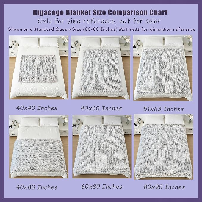 Bigacogo Chunky Knit Throw Blanket for Couch, 40x60 inches, Rose Tan | Hand Knit with Jumbo Chenille, Soft Breathable Cable Knit for Sofa Bed Living Room, Machine Washable, Gift for Mom Friend