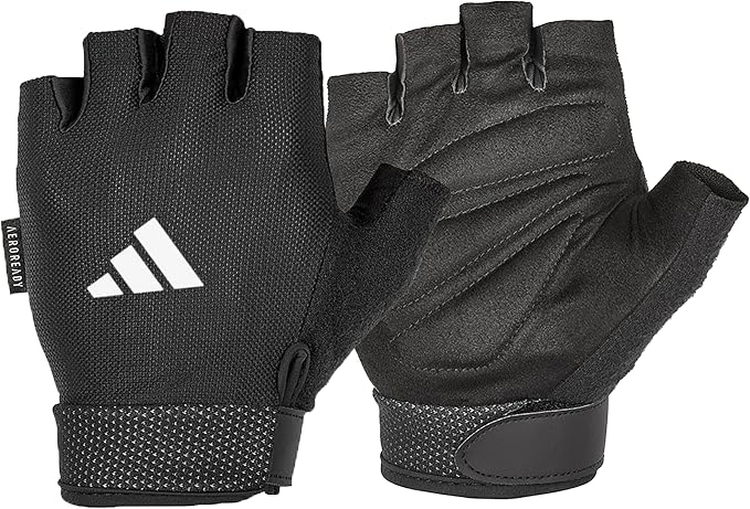 adidas Essential Training & Weightlifting Gloves, Fingerless Workout Gloves