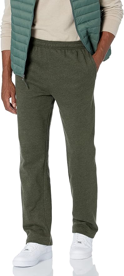 Amazon Essentials Men's Relaxed Straight Leg Fleece Open Bottom Sweatpant (Available in Big & Tall)