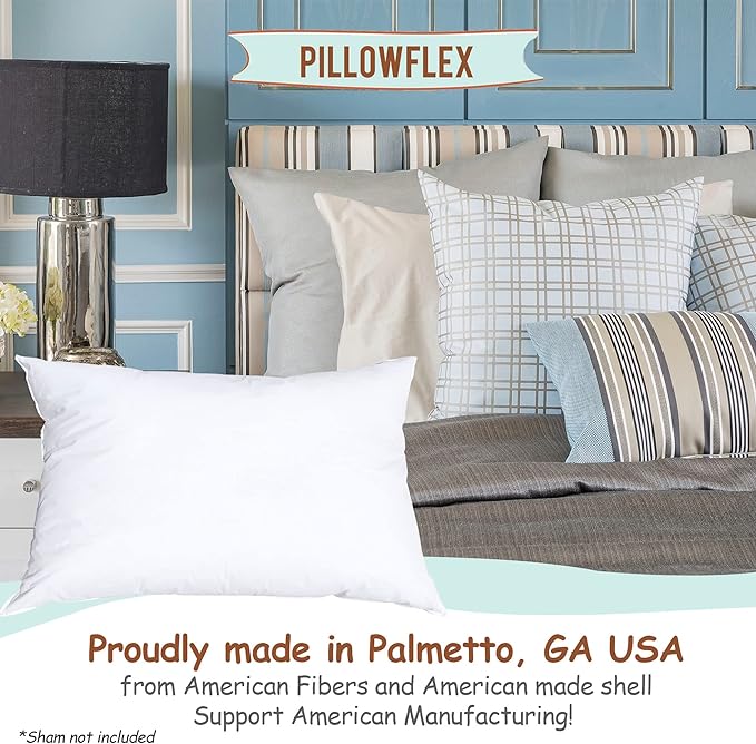 Pillowflex Synthetic Down Pillow Insert 12x36 in - Karate Chop Pillow | Large Rectangle Sham Form, Plush Polyester Cotton Blend, Cloud-Like Comfort, Clump-Resistant Fill, Smooth Elegant Finish