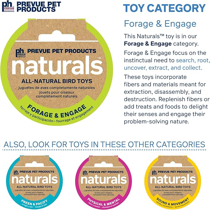 Prevue Pet Products Naturals Double Coconut Walk for Small Animals & Birds 62818,16X4X9