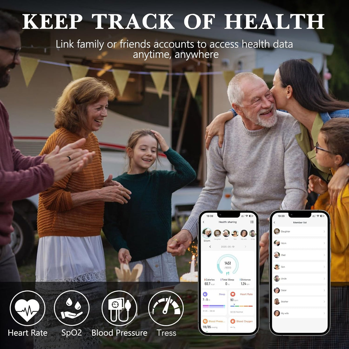 Smart Health Ring 2.0 - Slim Fitness Tracker for Heart & Blood Monitoring | Waterproof Silver 11