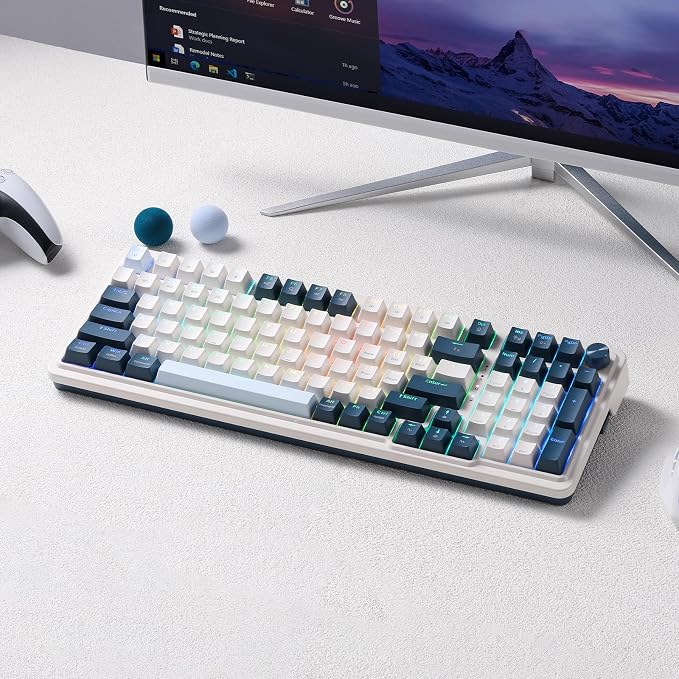 Redragon K686 PRO Wireless RGB Gasket Gaming Mechanical Keyboard, Easy Knob | Multi-Function Control Wheel, 0-Delay Tri-Mode, Cushioned 5-Layer Noise Dampening for Creamy Thocky Sound, Practical 98 Keys