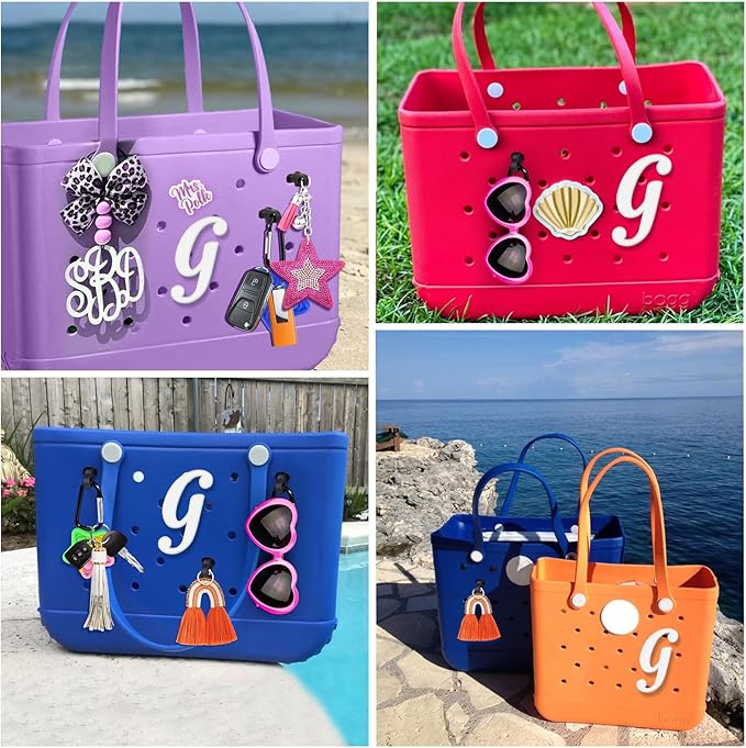 Mity rain Letter Charms for Bogg Bag，Alphabet Lettering Accessories Charms Compatible with Bogg Bag Original All Models, Insert Decorative Letter for Handbag Beach Tote Bag G