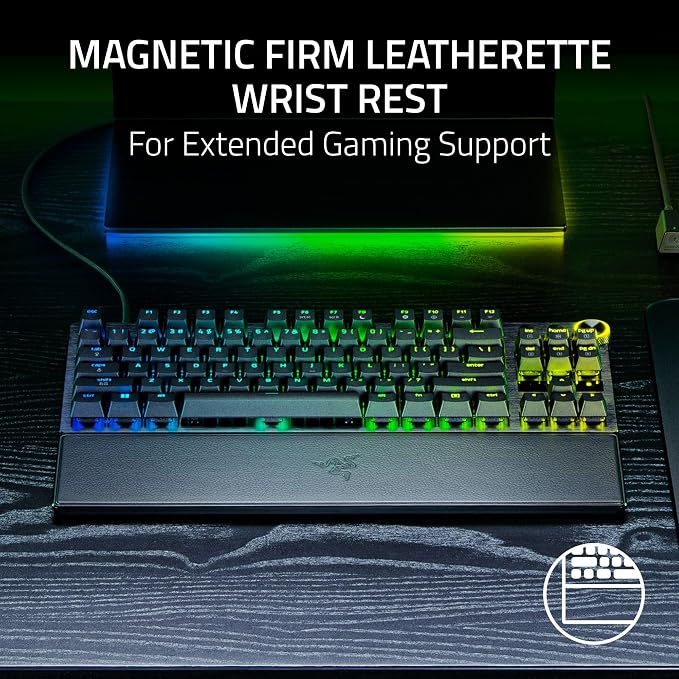 Razer Huntsman V3 Pro TKL 8KHz Esports Gaming Keyboard, Black | Analog Optical Switches Gen 2, 8KHz Polling, Razer Snap Tap, Rapid Trigger, Adjustable Actuation, Media Controls