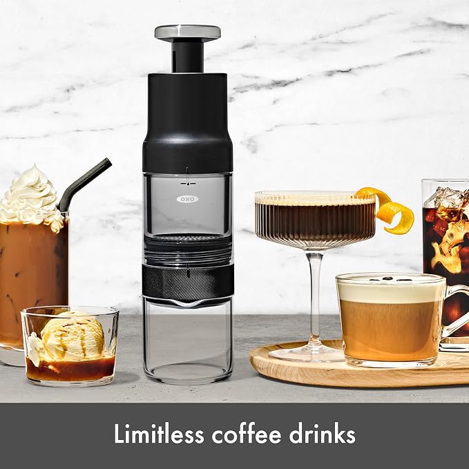 OXO Brew Portable Rapid Coffee Brewer | Reusable Filter, Small, Quick Brew in 5 Minutes or Less, Easy-Clean Carafe, Hot or Cold