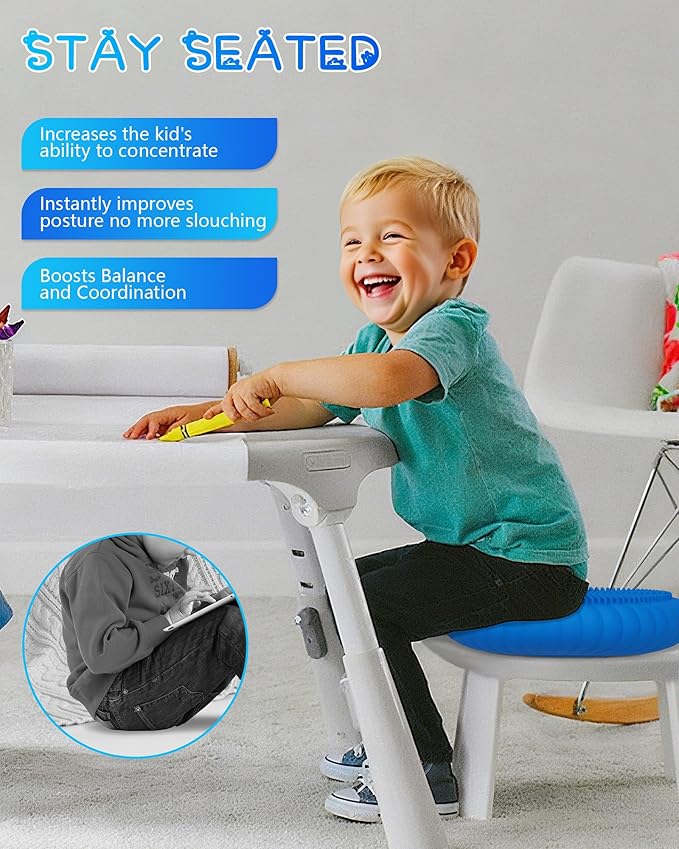 Wobble Cushion with Inflation Pump - Wobble Disk Balance Disc Wiggle Seat for Sensory Kids, Balance Pads