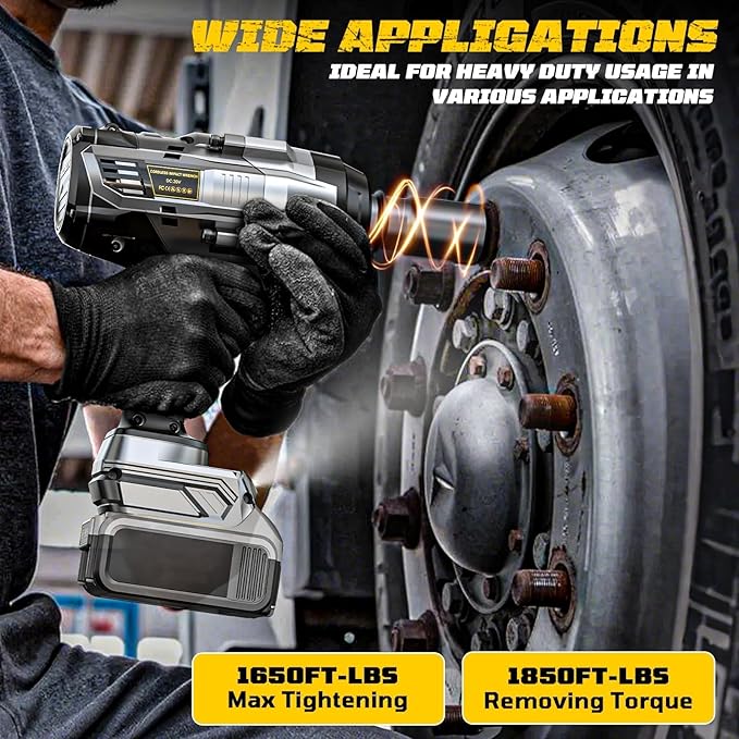 Cordless Impact Wrench 3/4 inch compatible with Dewalt 20V Battery, Cerycose1850ft-lbs (2500N.m) Brushless Electric Impact Gun, High Torque Impact Driver, Bare Tool Only, Heavy-Duty Automotive