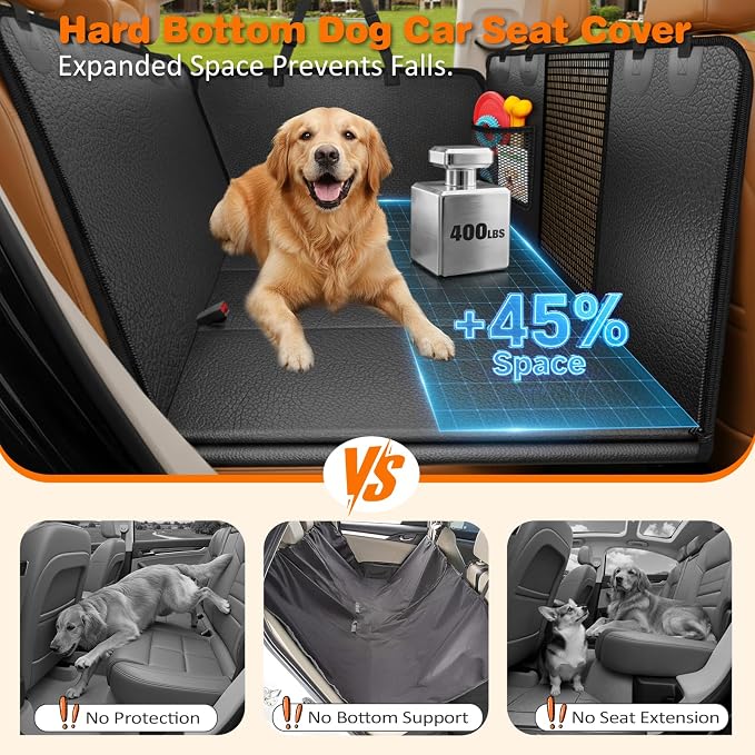 URPOWER Dog Car Seat Cover for Pets 100% Waterproof Seat Cover Hammock 600D Heavy Duty Scratch Proof Nonslip Durable Soft Back Seat Covers for Full Size Trucks