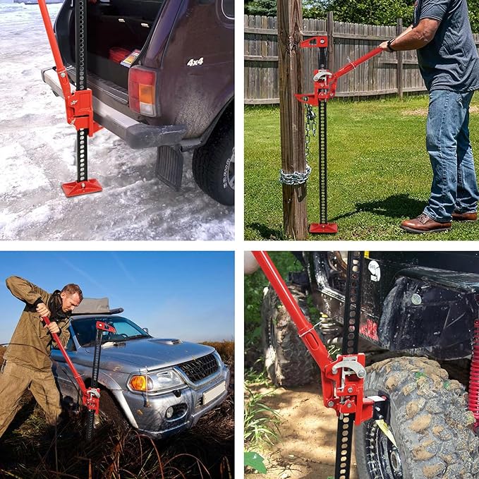 GarveeTech 3 T Farm Jack, 33 in Utility Farm Jack, 6600 LBS Capacity Ratcheting Off Road Utility Jack, Heavy-Duty Farm Jacks Foratv, Utv, SUV, Tractor, Truck, Universal Jack