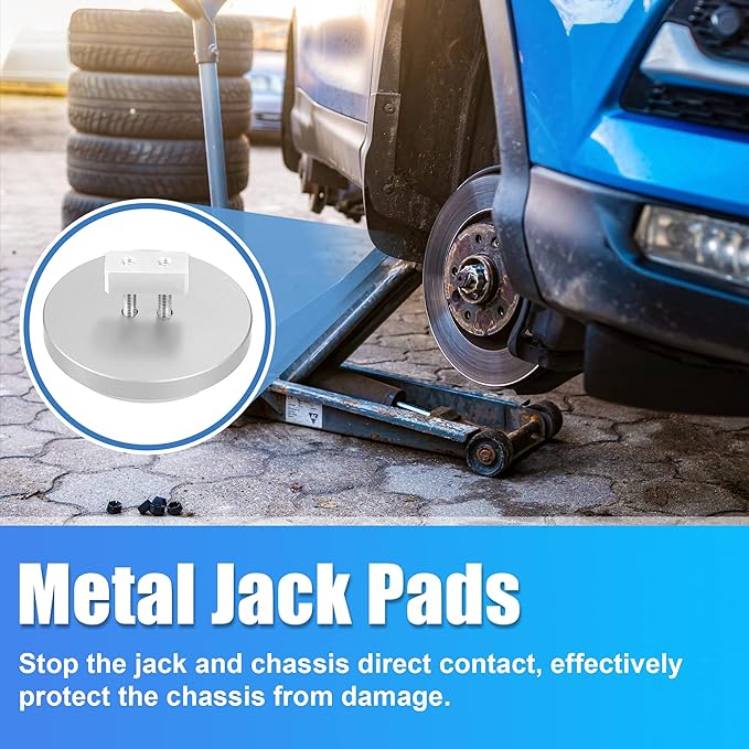 X AUTOHAUX 4 Pcs Aluminum Jack Pads Jack Pucks for Chevrolet Corvette C5 C6 C7 C8 Z06 ZR1 1997-2021 Jacking Lift Pad Jack Lift Point Pad Adapter Silver Tone