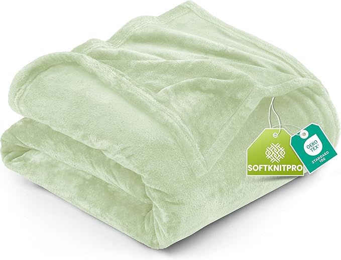 Utopia Bedding Soft Fleece Bed Blanket King Size Sage Green (90x102 Inch) | Microfiber Plush Warm Lightweight Breathable Cozy Blanket Anti-Static, All Season Use, Gift for Women and Men