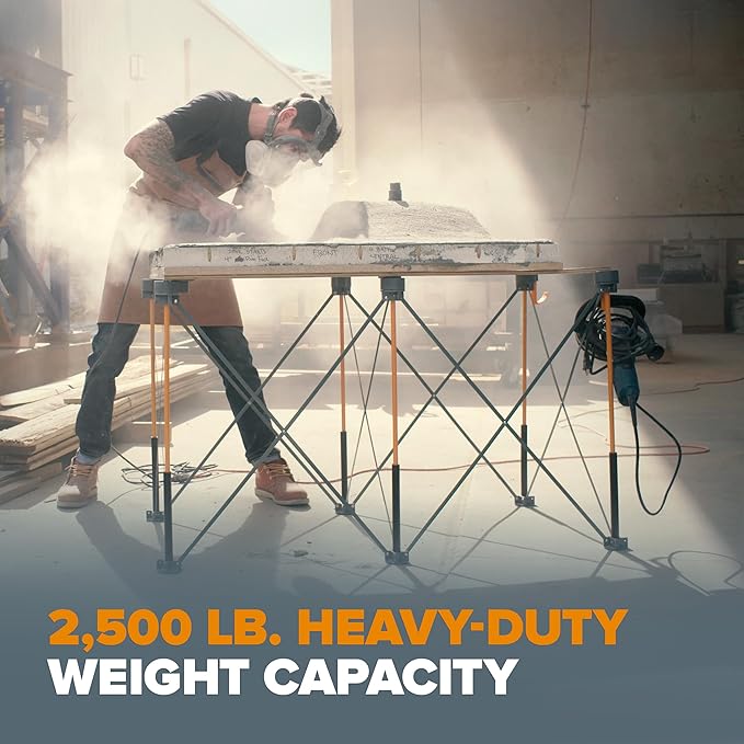 Bora Centipede Folding Work Table - Portable Workbench, 24 x 48 in Work Surface, 1500 lb Capacity, Perfect 30" Working Height, Complete Kit with Accessories, 6 X Cups, Non-slips, 3 Quick Clamps, 2 Cord Hooks, Carry Bag. CK625