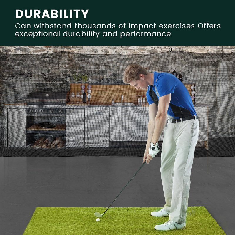 Sports Netting,Golf Practice Net Hitting Net with 33Feet Nylon Rope Also for Baseball, Hockey, Soccer, LAX and More - 10x10ft/10x15ft/10x20ft/10x25ft/10x30ft/10x40ft/10x50ft