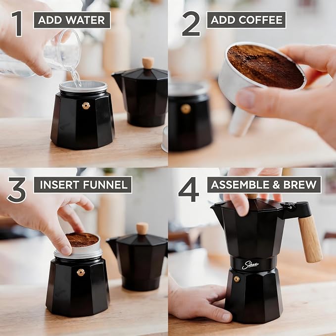 12 Cup Stovetop Espresso Maker Italian Moka Pot, Stove Top Cuban Coffee Maker, Greca Mocha Pot(Premium+, 20 oz/600ml)