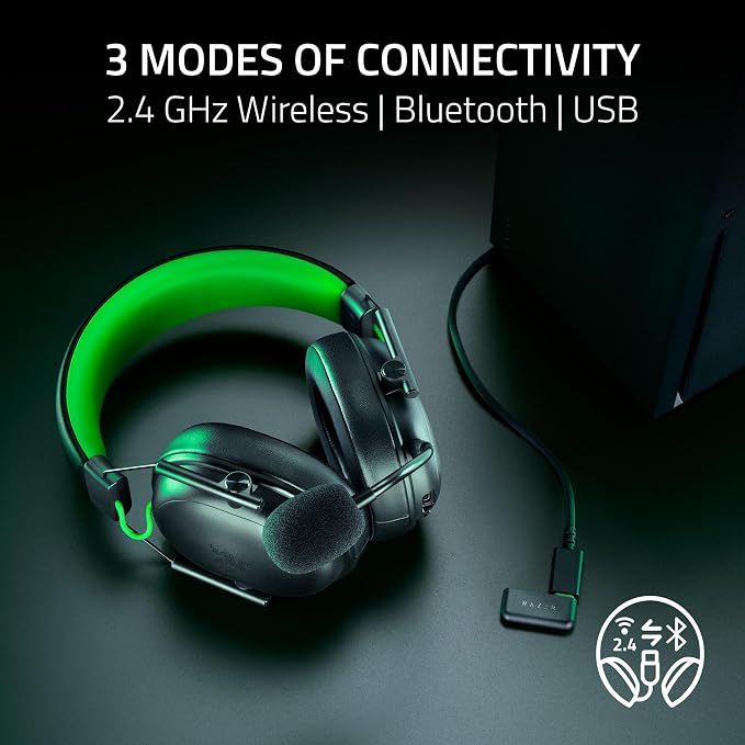 Razer BlackShark V3 X HyperSpeed Wireless Xbox Gaming Headset, Black | 50mm Drivers, Cardioid Mic, 2.4 GHz, Bluetooth, Works with PC, Mac, PS5, Nintendo Switch, Smartphone, 70 Hr Battery
