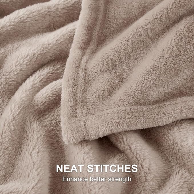 Hansleep Throw Mocha Brown Fleece Blanket, Soft Flannel Bed Blanket | Fuzzy Cozy Blanket 50x60 Inches, Multi-use for Bed, Sofa, Couch, Travel, Camping, All Season Warm Lightweight Cover