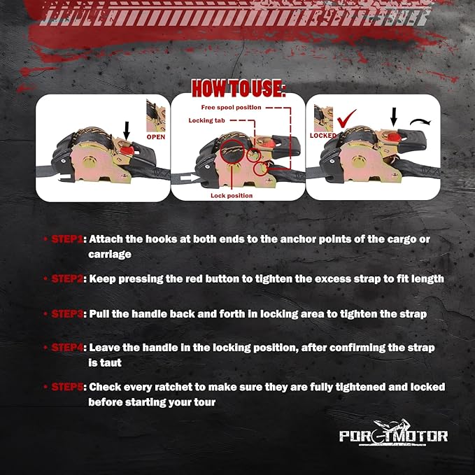 4 Pack Retractable Ratchet Straps (2" × 10'), 3000LBS Break Strength Self Retracting Ratchet Straps Heavy Duty Retractable Tie Down Straps for Motorcycle, Trailers, Boats, ATVs, UTVs