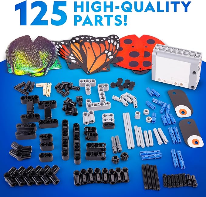 National Geographic Robotic Bug Engineering Science Kit for Kids | Build a Robot Insect, Flapping Wings, Butterfly, Ladybug, and Beetle Skins, Animatronic Engineering, STEM Activity