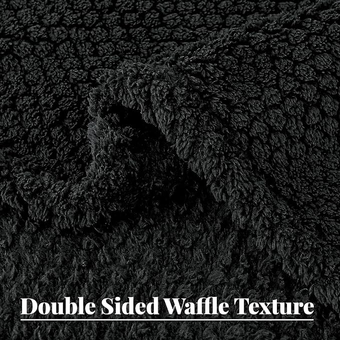 Whale Flotilla Extra Large Soft Fleece Throw Blanket for Couch | 50x70 Inch, Black, Suitable for Sofa Chair Bed, Fluffy Fuzzy Jacquard Blankets for All Season, Lightweight and Cozy