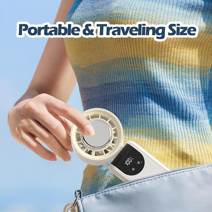 Portable Handheld Turbo Foldable Mini Personal Fan, Rechargeable 3-IN-1 Hand/Desk/Neck Fan Cooling Ice Fan,Travel Essentials Gifts for Women,Men, 12Hrs, 5000mAh, 100 Speeds