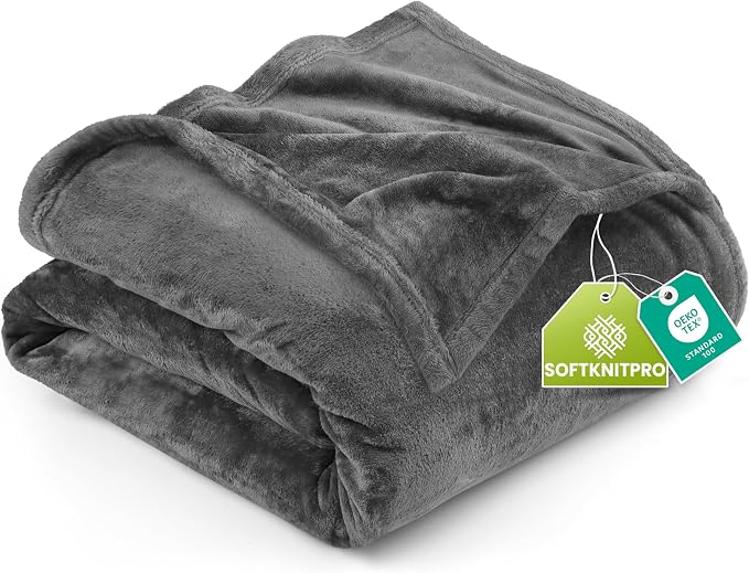 Utopia Bedding Ultra Soft Fleece Bed Blanket Twin Size Grey (60x80 Inches) | Microfiber Plush Lightweight Breathable Cozy Dorm Blanket Anti-Static, All Season Use, Gift for Women and Men