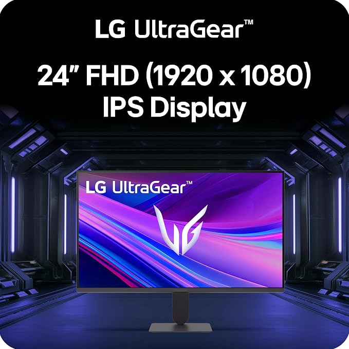LG 24G411A-B 24-inch Ultragear Full HD (1920 x 1080) IPS Gaming Monitor, 144Hz (O/C), 1ms MBR, NVIDIA G-Sync Compatible, AMD FreeSync, HDR10, HDMI, DisplayPort, Slim Stand, Black
