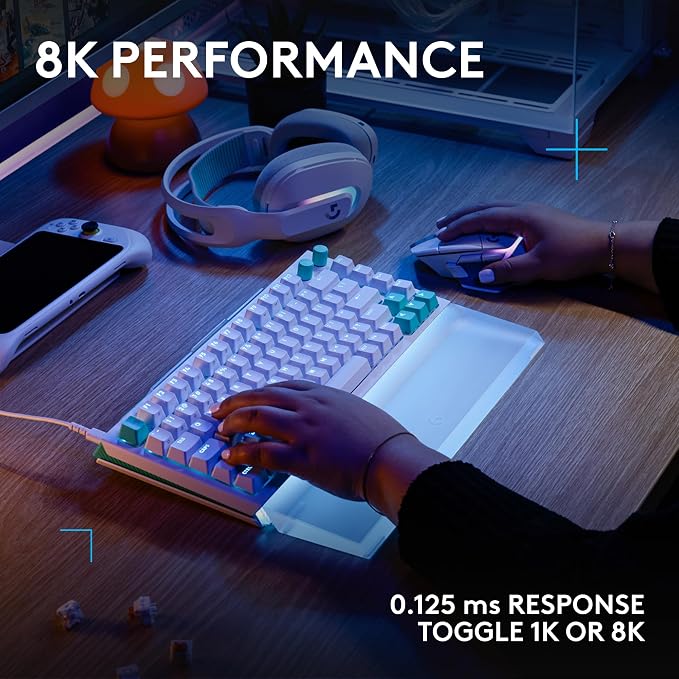 Logitech G512 X 75 TMR + Tactile Switch Mechanical Gaming Keyboard - White | Hot-Swappable 9x TMR Rapid Trigger + Tactile Mechanical Switches, Gasket, PBT Keycaps, <8K, LIGHTSYNC RGB, for PC & Mac