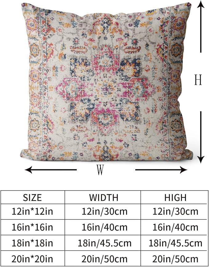 Snycler Boho Throw Pillow Covers 18x18 inch Set of 2 Burnt Yellow Terracotta Rust Colored Throw Pillows Double Sided Boho Home Soft Decor for Bedroom Living Room Couch & Sofa (No Inserts)