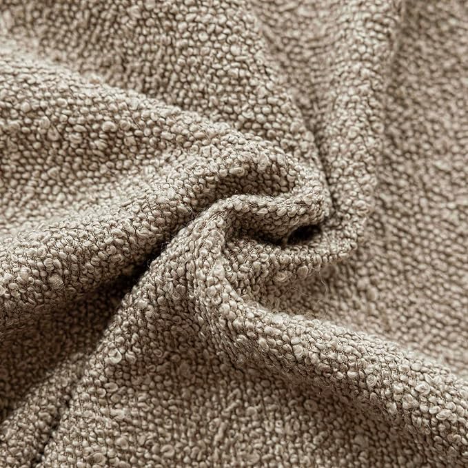 Foindtower Pack of 2 Textured Boucle Throw Pillow Covers Accent Solid Pillow Cases Cozy Soft Decorative Couch Cushion Case for Chair Sofa Bedroom Living Room Home Decor 18x18 Inch Light Khaki Tan