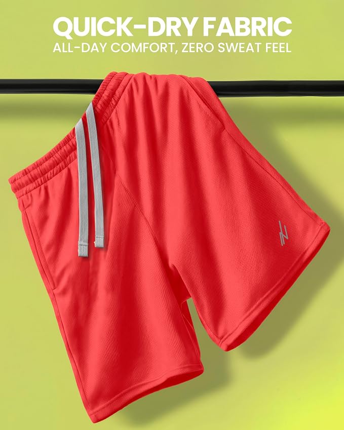 Quick Dry Knit Men's Athletic Shorts Loose-Fit Running Workout Gym Shorts