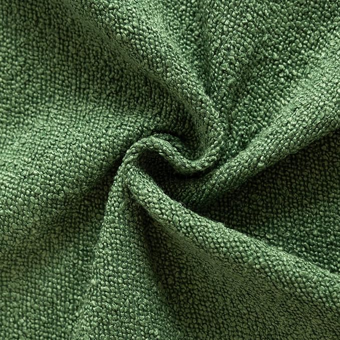 Foindtower Set of 2, Decorative Textured Boucle Throw Pillow Covers Accent Solid Pillow Cases Neutral Soft Cozy Couch Cushion Case for Chair Sofa Bedroom Living Room Home Decor 24x24 Inch Forest Green