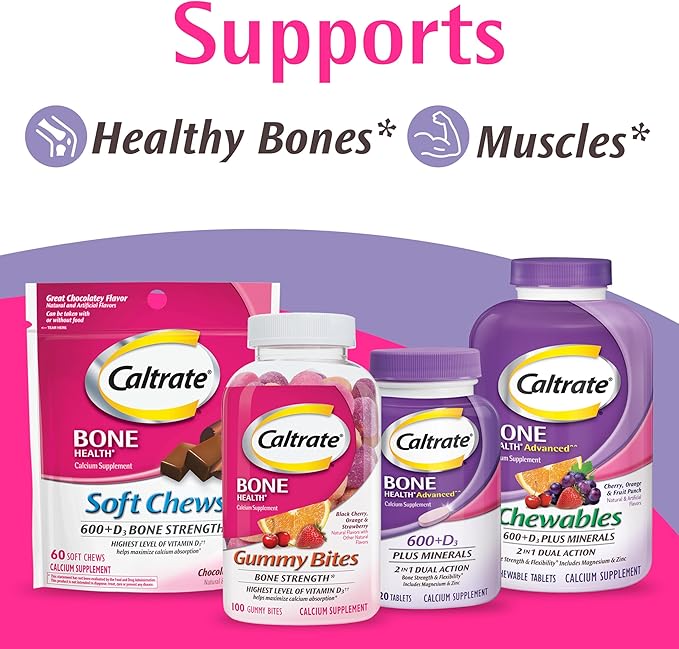 Caltrate Soft Chews 600 Plus D3 Calcium Vitamin D Supplement, Vanilla Creme - 60 Count